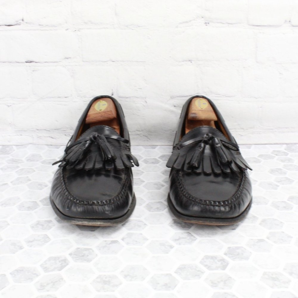 Cole Haan Black Leather Kilt Tassel Loafers Slip-on Dress Shoes Size 10 D - Picture 4 of 8